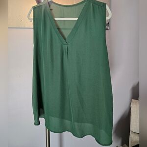 Green Sleeveless Blouse